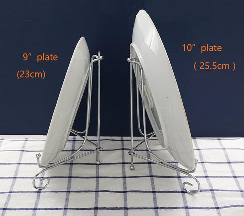 Artliving Metal Plate Stands for Display, 8-Inch Adjustable Easel Holders for Plates, Frames, Cookbooks - Silver
