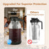 QHH 64oz Cold Brew Coffee Maker, Mason Jar Pitcher with Stainless Steel Filter, Sealed, Leak-Proof Lid with Pour Spout