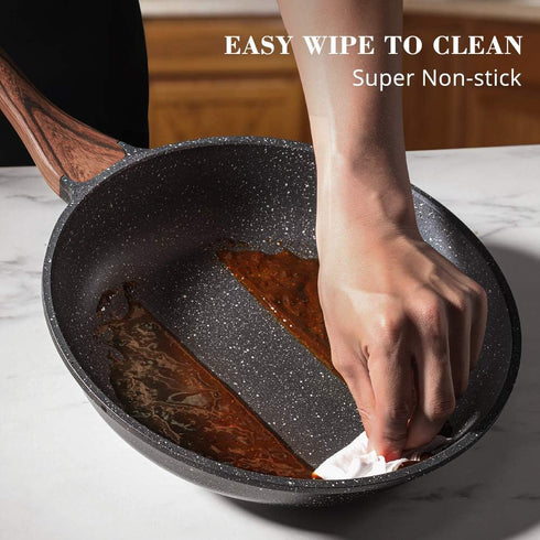 SENSARTE 9.5 Inch Nonstick Frying Pan, Swiss Granite Coating Chef's Pan, PFOA Free