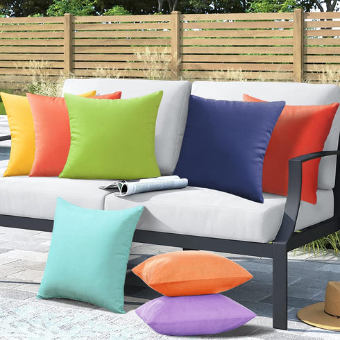 22X22 Set 2 VAKADO Outdoor Waterproof Throw Pillow Covers of Decorative DarkBlue Patio Furniture Cushion Cases Outside
