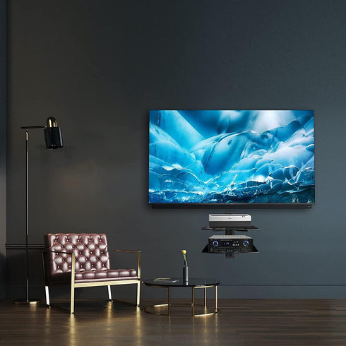 2 CS202 suptek Speaker Mount, Floating Glass Shelf Wall Mount Bracket for DVD Players/Cable Boxes/Games Consoles/TV