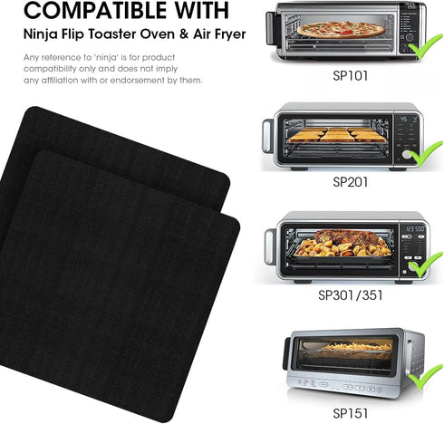 Aieve Air Fryer Liners for Ninja Foodi, 12"X12" Reusable Toaster Oven Liners, Non-Stick Heat Resistant Mat (4 Pack)