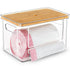 Stackable Trash Bag Dispenser with Wooden Top for Holding 13/30/33-Gallon Large Bag