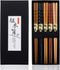 Heim Concept 5-Pairs Natural Wood Chopsticks Set, Reusable Bamboo Chinese Korean Japanese Chop Stick