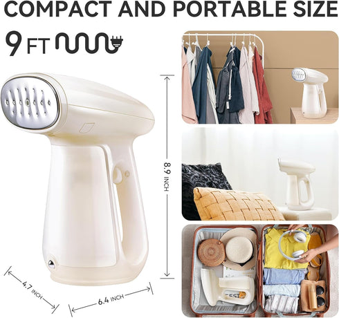 Bear Steamer for Clothes, Handheld 1300W Garment Steamer with 230ml Tank, Fast Heat-up for Home and Travel