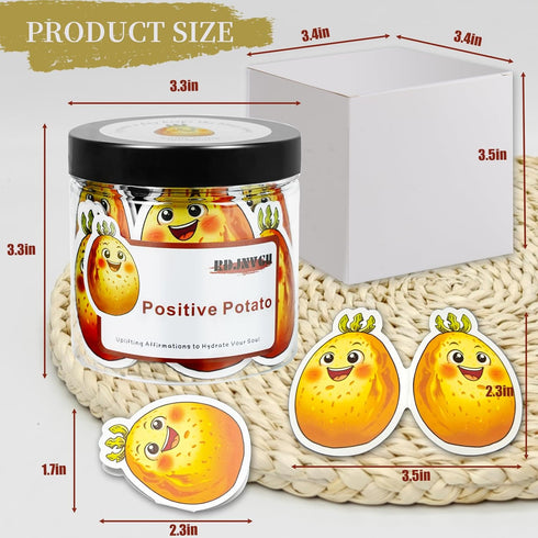 RDJNVGU 60 Positive Potato Cards Jar, Non-repetitive Positive Affirmations Cards, Graduation Gift for Teen Girls Boys