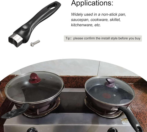 MECCANIXITY Pan Replacement Handle, Black 7 Inch, Nonstick Saucepan Cookware Skillet