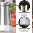 The Original Salt and Pepper Shakers Set - Silver Spice Dispenser with Adjustable Pour Holes, Stainless Steel, 2 Bottles