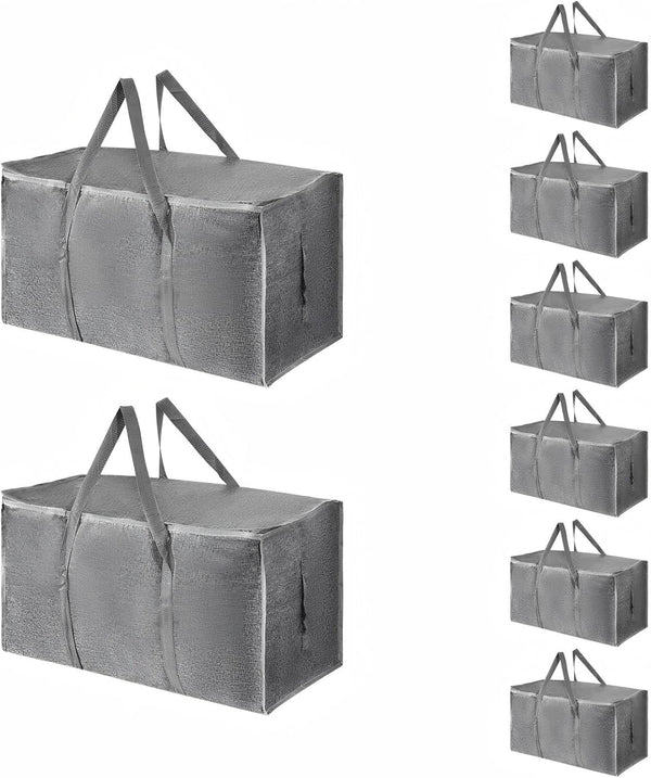 SummitFlare 8 Pack-Extra Large Heavy Duty Moving Bags - Waterproof Storage Totes with
