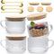 Maredash 4pcs Overnight Oats Containers with Lids,Vintage Coffee Mugs gifts for women,Glass Cups