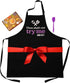 Cooking Apron for Mom with Spatula and Gift Box, Funny Kitchen Apron with 3 Pockets, Mother's Day Gift (Thou Shalt Not