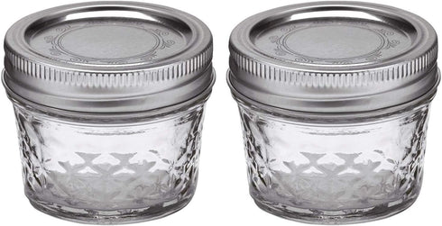 Ball Mason 4oz Quilted Jelly Jars, Set of 2 with Lids and Bands