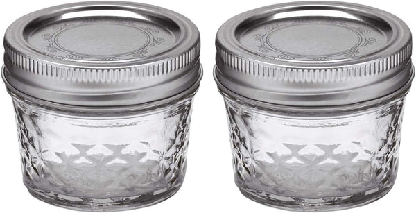 Ball Mason 4oz Quilted Jelly Jars, Set of 2 with Lids and Bands