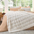 Cozy 60x80 inch, BEDELITE Faux Fur Twin Blanket for Couch - Super Soft & Plush Striped Blanket for Sofa and Room Decor