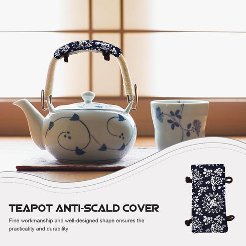 Veemoon Vintage Teapot Handle Gloves, Anti-Scald Cloth Kettle Cover, Protective Cookware Grip Pads, Kitchen Gadget