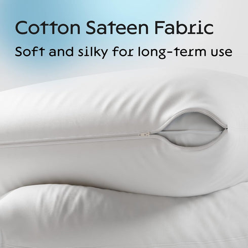 Niagara 2 Pack Standard Pillow Protectors - Zipper, Premium Cotton Sateen Blend, 20x26 Inches