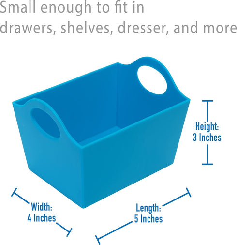 Simplify Neon Mini Storage Containers, 5 Pack Bins for Office Organization, Good for Toys, Hair Accessories