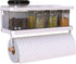 Magnetic Spice Rack Organizer Single Tier Refrigerator Shelf, Easy to Install for Spices, Jar of Olive Oil (White, With