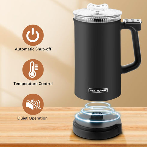 LtYioe 4 1 500W 11.8oz/350ml Milk Frother, in Milk Electric Milk Steamer, Automatic Warm and Cold Foam Maker