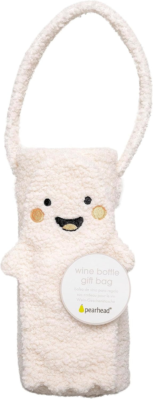 Pearhead Sherpa Wine Bottle Gift Bag, Ghost Design, Funny Fall Housewarming Ideas, Halloween Party