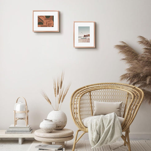 Frametory 8x10 Metal Picture Frame with Mat for 5x7 Picture, Aluminum Photo Frame Collection in Rose Gold
