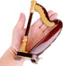 Dselvgvu (7.87"x4.41"x2.28") Wooden Miniature Harp with Case Mini Musical Instrument Harp Replica Collectible Figurines