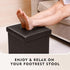 B FSOBEIIALEO Folding Storage Ottoman Cube - Faux Leather Footrest for Living Room, Brown, 12.6" x 12.6" x 12.6"