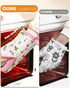 Set 100% Slohif Cute Strawberry Mini Oven Mitts Pink Extended Short Heat Resistant Kitchen Gloves for Women, Cotton