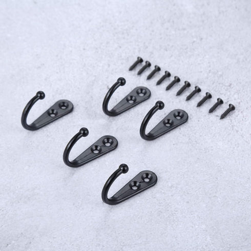 Yetaha 20PCS Wall Mounted Hooks with 40 Screws, Double Holes Towel Robe Hat Coat Hook for Kitchen, Bathroom, Bedroom,