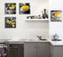 DJSYLIFE Kitchen Wall Decor, Black and White Yellow Canvas Print for Cafe Dining Room Decoration