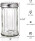 Tebery 6 Pack Glass Retro Cheese Spice Herb Seasoning Shakers with Perforated Stainless Steel Lid, 12Oz Glass Sugar Dispenser/Pourer/Shaker for Wedding, Restaurant, Travel, Camping, Buffet Supplies