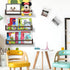 24 Inch Set 3 AZSKY Nursery Book Shelves Deep Walnut Floating Bookshelf for Kids Room Wall Mounted Floating Shelves