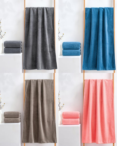 Lumimi 8-Piece Set 55" 27" 4 4 Soft Microfiber Towel Incredibly Absorbent Lightweight Quick Dry and Durable, L x W