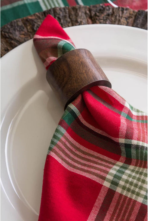 DII Basic Napkin Ring Collection, Decorative Rustic Farmhouse Style, Wood Band, Small Set (4 Piece)