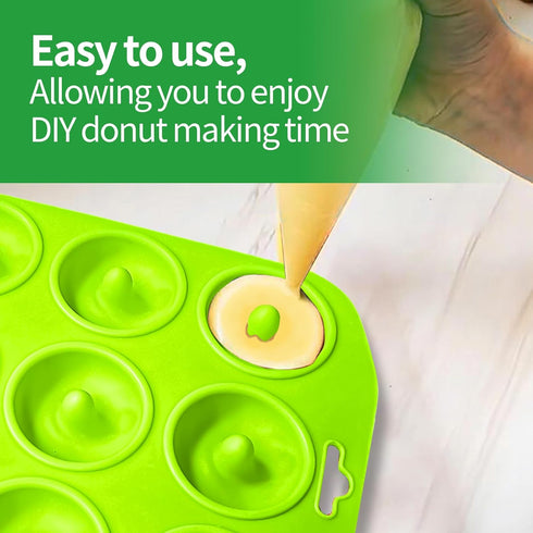Silicone Donut Pan - Mini Baking Pan for Baking Delicious Donuts, Non-stick Bottom, Easy to Clean