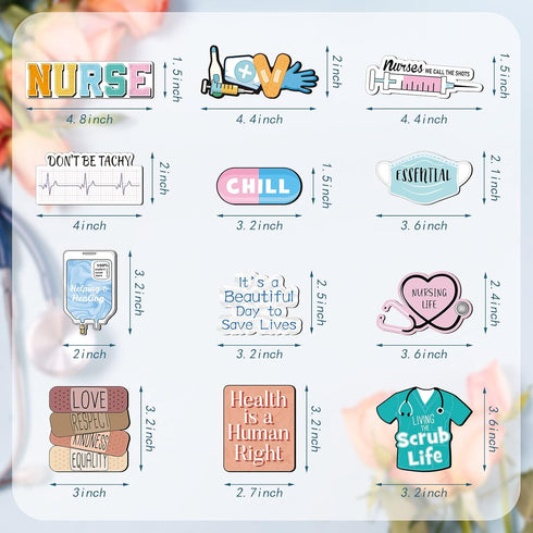 12 Nezyo Pcs Nurse Refrigerator Magnets, Funny Nursing Magnetic Stickers, Cute Medical Student Essentials, Decorative
