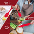 Silicone Spatula Set of 7, P&P CHEF Heat-Resistant Rubber Utensils for Non-Stick Cooking, Baking, Mixing, Red