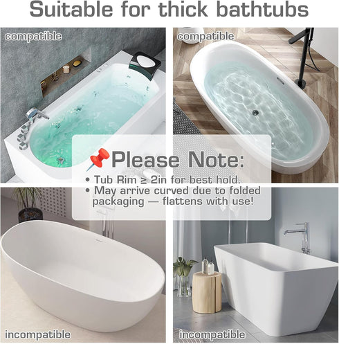 DubiLaka 31.5" Bathtub Splash Guard for Kids & Toddlers - Silicone Play Shelf & Toy Storage Tray with Strong Suction