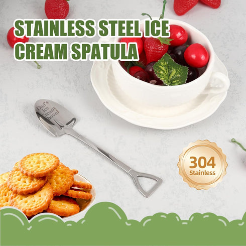 DZSYWL Christmas Gifts for Dad - Funny Stainless Steel Ice Cream Shovel Spoon, Son and Daughter Give Birthday Gifts