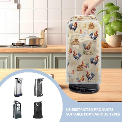 Washable Can Openers Dust Cover, Small Appliance Cover for Kitchen Home Decor Accessories, Cartoon Chicken