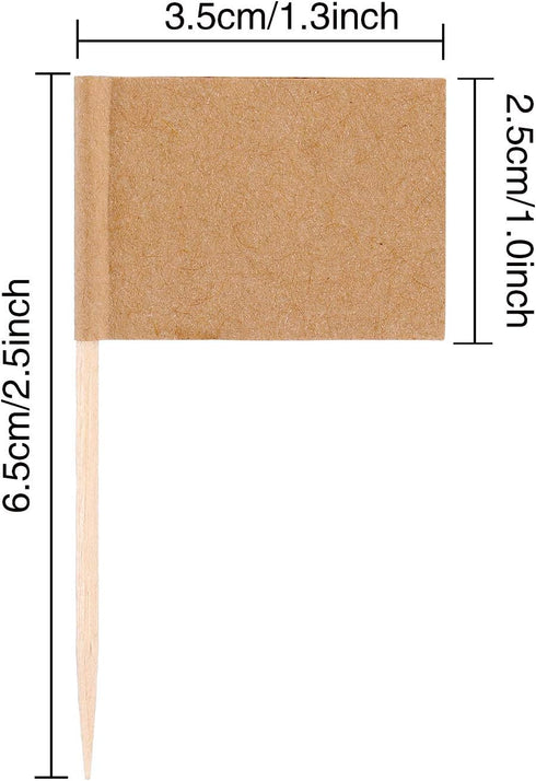 Pangda 100 Pieces Blank Toothpick Flags, Cheese Markers, Food Labels for Charcuterie Board Party Buffet