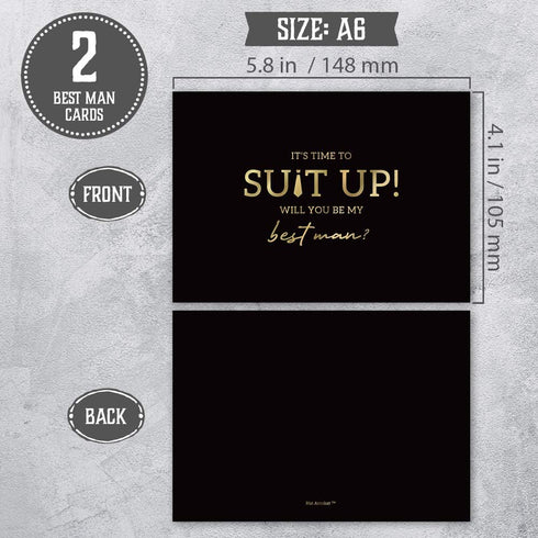 Hat Acrobat Groomsman Proposal Cards, 8 Will You Be My Groomsman and 2 Best Man Cards with Envelopes, Set of 10