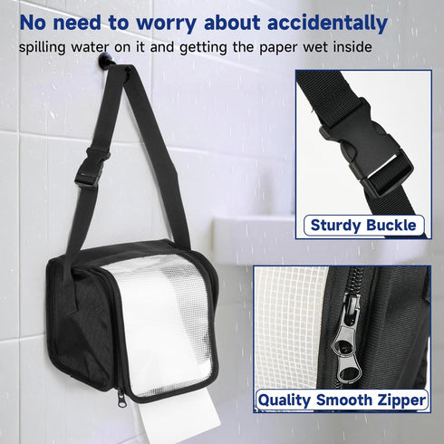 Homakover Toilet Paper Towel Holder, Hanging Paper Towel Dispenser with Transparent Cover, Easy to Tear Papers