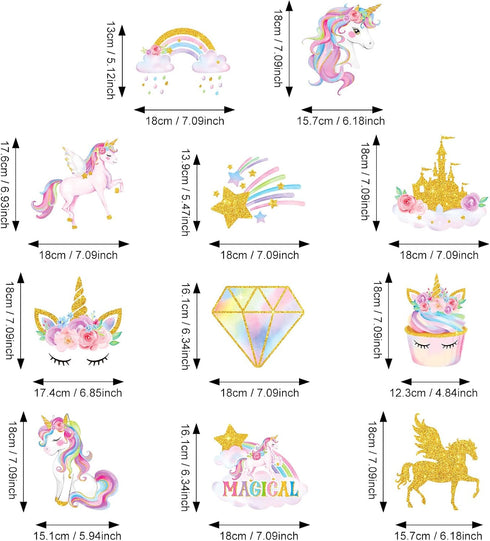 Zonon 51 Pcs Unicorn Hanging Swirl Decorations for Girls Birthday Party Supplies, Rainbow Decor