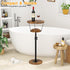 Kificet 2 Small Side Table, Tier Drink Table, Height Adjustable Round End Table, Pedestal Side Table for Small Spaces