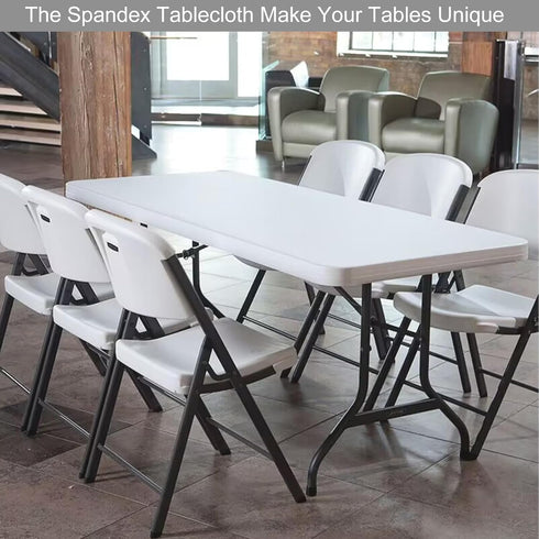 4 Pack 8 (96 30 Inches, Spandex Table Top Cap Cover Stretch Fitted Washable Elastic Rectangle Tablecloth for FT Folding
