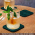 3dRose Teal Triangle Glass Mosaic Look - One Dimensional Design Soft Coasters, Set of 8 (CST_124753_2)