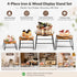 4 ZENFUN Piece Wood Buffet Risers, Dessert Table Risers Food Display Riser, Pizza Pan Riser, Cupcake Stand & Wood