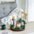 Wooden Decorative Tray Candle Holder: Romadedi Round Wood Tray Home Decor, Small Rustic Trays for Coffee Table