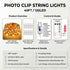 BRYUBR 40Ft 120LED 50 8 Teen Girl Gifts Trendy Stuff: Aesthetic Hanging Picture Fairy Lights with Clips - Modes